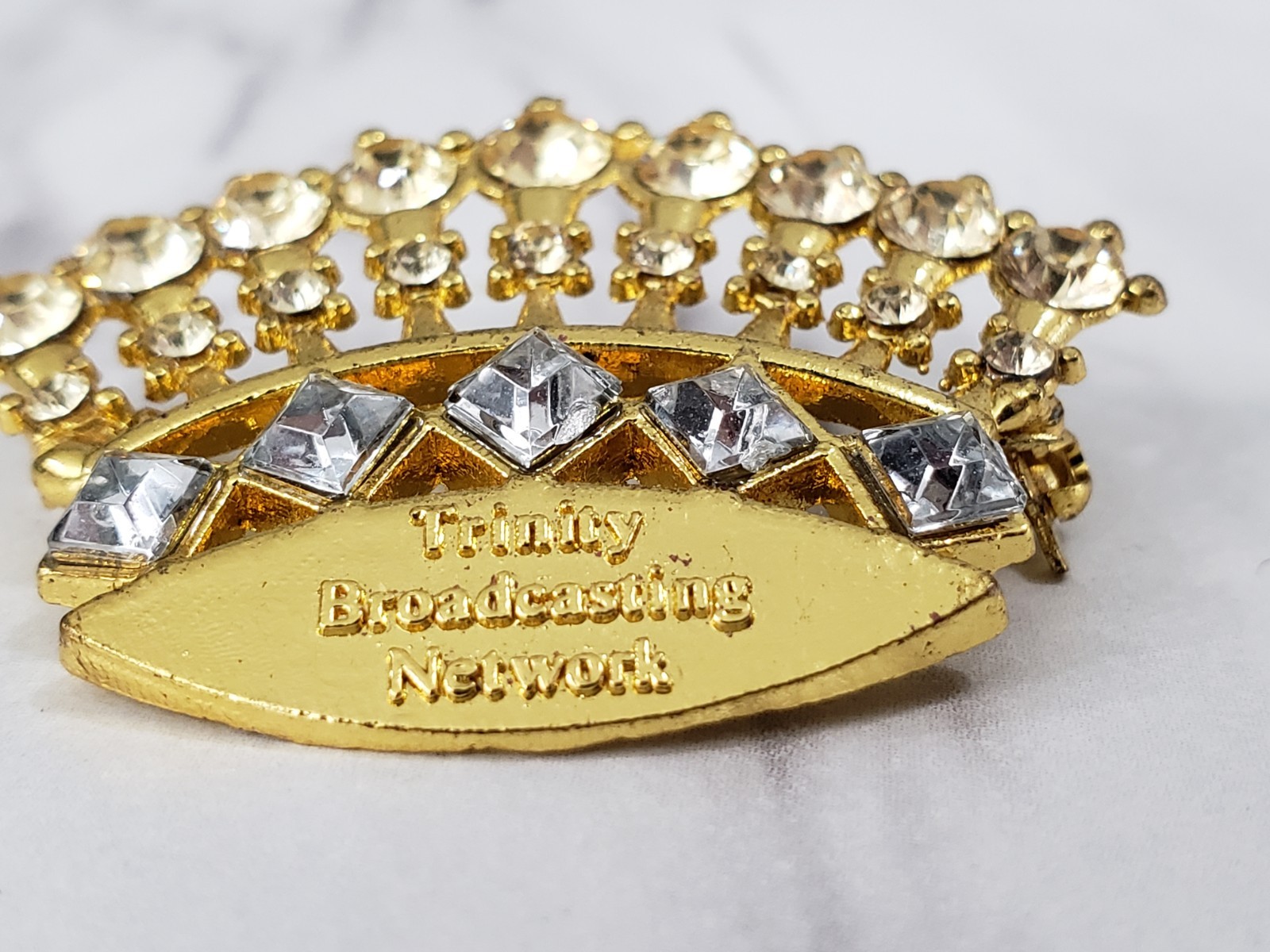 Trinity Broadcasting Network Rhinestone Crown Bro… - image 2