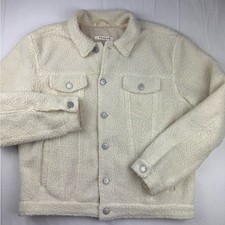 PacSun Mens Cream Sherpa teddy Jacket size large