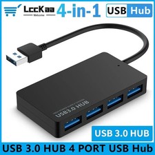 4 Port USB 3.0 Hub Cable Power Adapter Splitter Multiple Extender for Laptop Lot