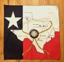 TEXAS STATE MAP BANDANA FLAG Lone Star Scarf Scarves Head Neck Wrap Hanky USA