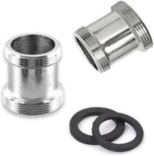 2pcs Brass Faucet Adapter, 22mm NPT Male to Male Thread, Tap Aerator Connector
