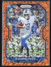 2020 Panini Prizm D'Andre Swift Orange Disco Rookie Card RC #358 Detroit Lions. rookie card picture