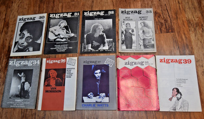 Zigzag   The Rock Magazine, 9 x Issues 30 to 34, 36 to 39 Vintage ZIG ZAG Bundle