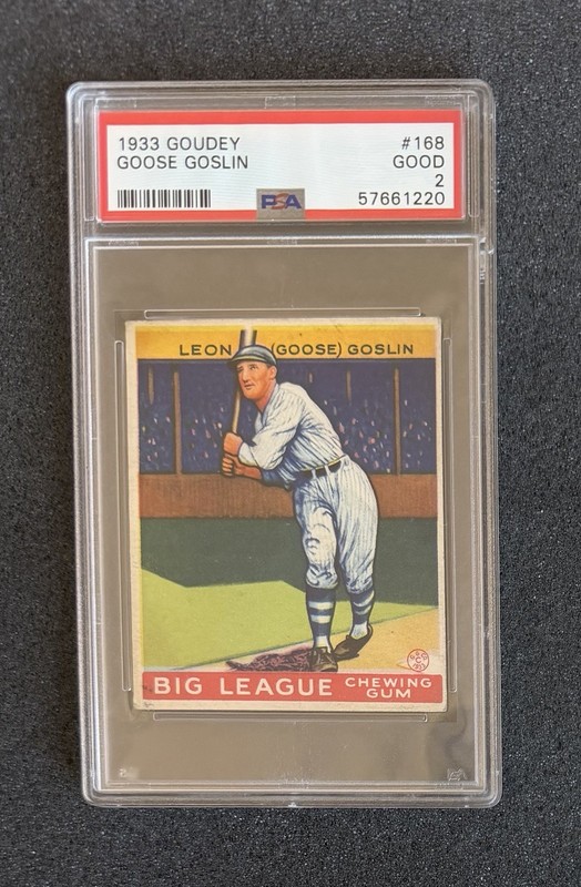 1933 Goudey - #168 Goose GOSLIN - PSA 2