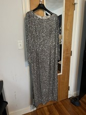Sequin Gown Silver Size 16