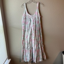 VTG Victoria's Secret Gold Label Floral Nightgown M Cotton Cottagecore Ruffle