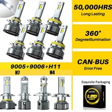 AUXITO 9005 9007 9006 9012 H4 H11 H7 LED Headlight Bulb 6500K White Universal