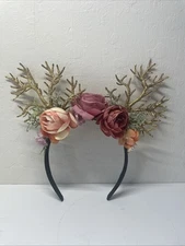 Fairy Headband Orange Flower Leaf Crown for Woodland Elf
