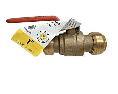 SHARKBITE 22223-0000LF Ball Valve 1" Push-to-Connect, Lead Free, Lever Operated