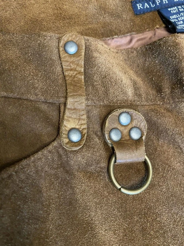 Polo Ralph Lauren Vintage 100% Suede Leather Cargo Pants - Image 2 of 4