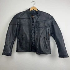 Vance Leathers Womens Motorcycle Black Jacket Small Riding Pockets EUC