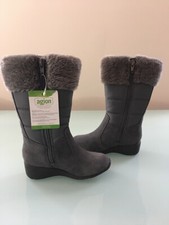NWT Lands End Gray Fur Lined Thermolite Insulated Toddler Girl Boots Size 9