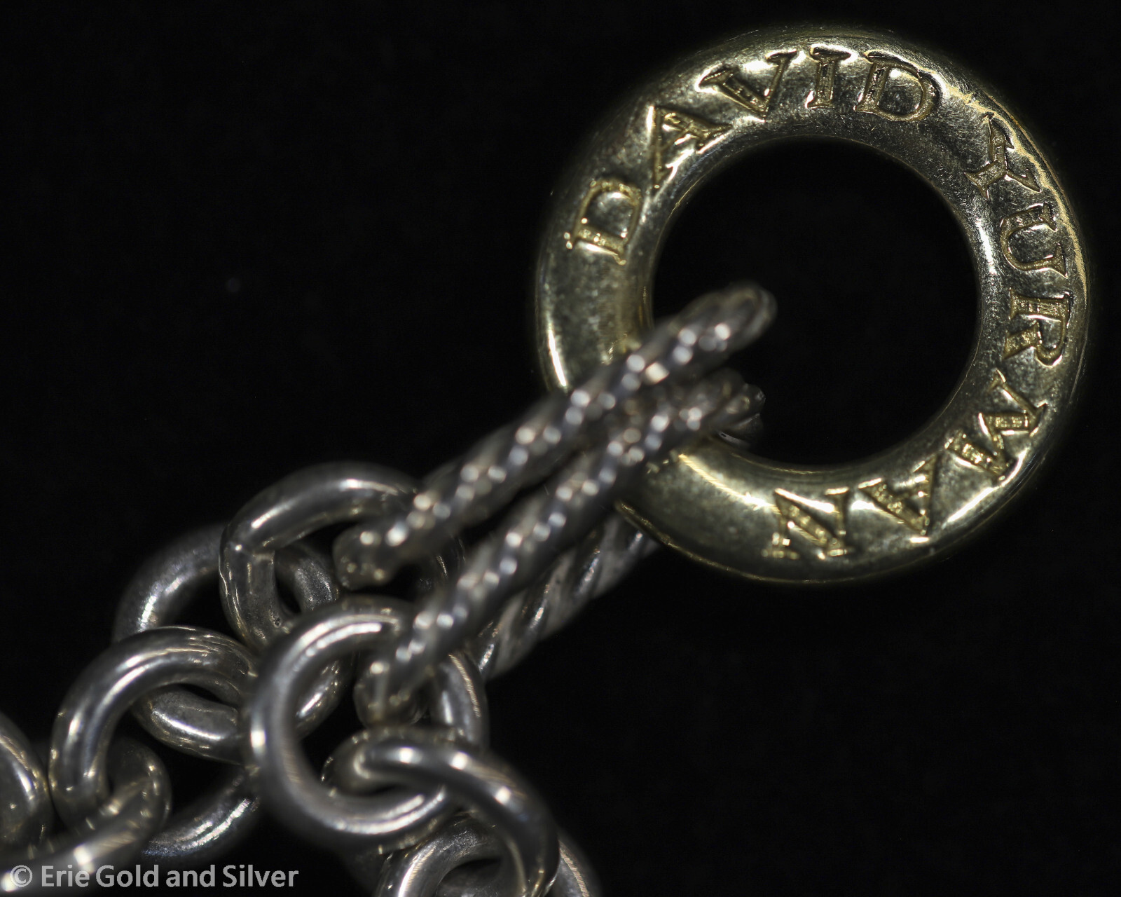 David Yurman Figaro 18k Gold & Sterling Silver 15" Toggle Necklace