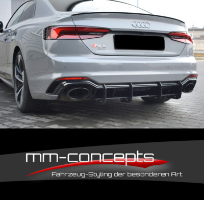 CUP Diffusor Ansatz für Audi RS5 MK2 F5 A5 S5 Heck Stoßstange Heckschürze Ver. 3