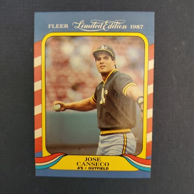 jose canseco limited edition card Jose Canseco 1987 Fleer Limited Edition Series Card #6 main image 0