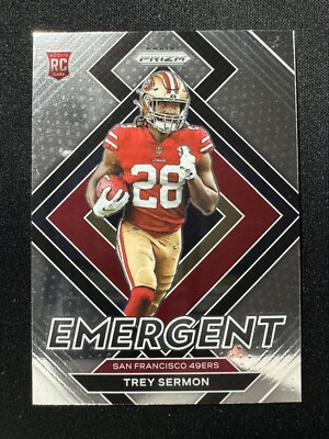 2021 Prizm TREY SERMON Emergent RC #E-19 Ohio State, 49ers, Colts + BONUS CARD