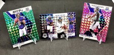 Lamar Jackson Lot! MVP Mosaic Green Prizm, Pro Bowl Pink Prizm, & Flea Flicker