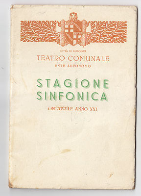 V903-TEATRO Kommunal Von Bologna-Stagione Sinfonische 1943