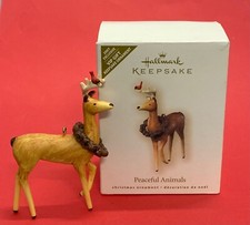 Hallmark Deer Buck Christmas Ornament PEACEFUL ANIMALS Cardinal VIP 2007