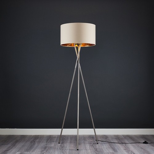 Tripod Floor Lamp Standard Standing Reading Light Living Room Brushed Chrome - 第 80/83 張圖片
