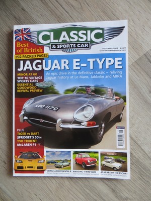 Classic & Sportscar - 09 2008 - Jaguar E TVR McLaren Ford Escort Mk 1 I Mini