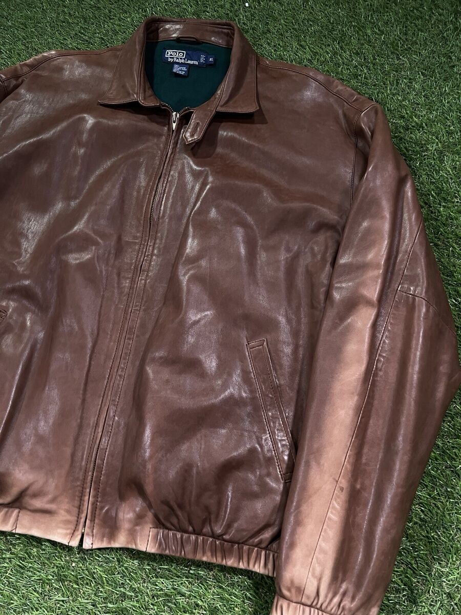 Vintage 90s Polo Ralph Lauren Men's Light Brown Leather Vintage 90s Polo Ralph Lauren Men's Light Brown Leather