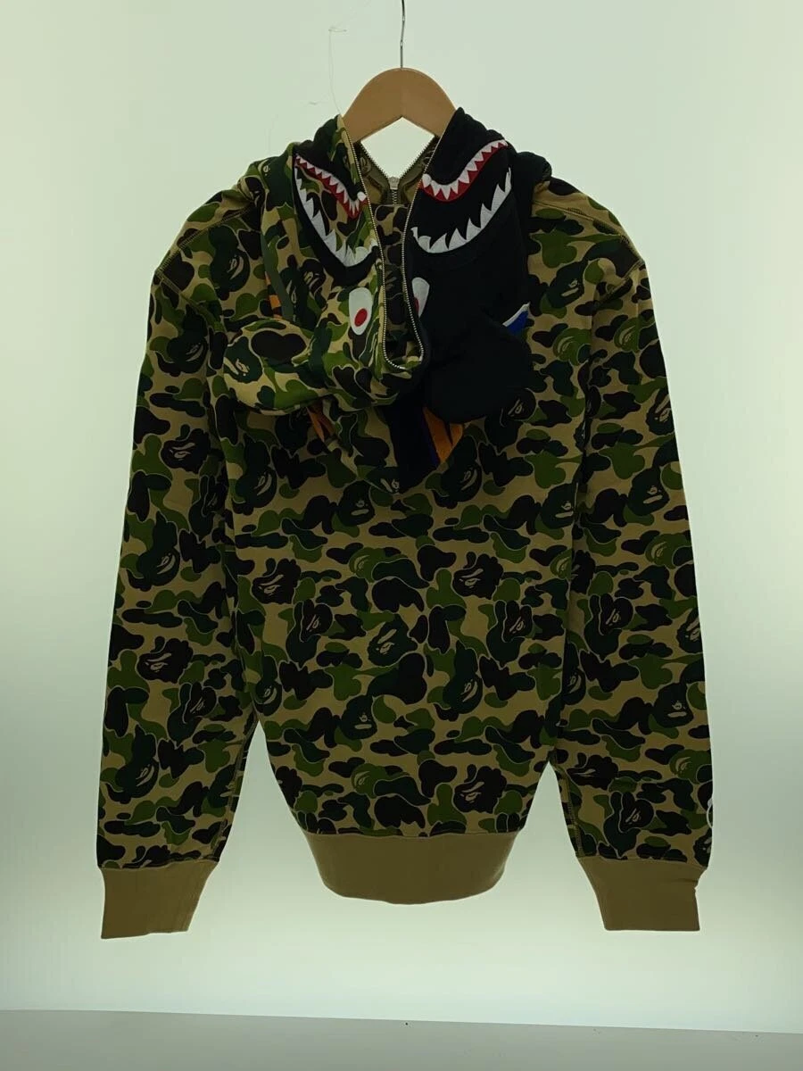 A BATHING APE (BAPE) Felpa con cappuccio full zip A BATHING APE BE@RBRICK Taglia XL Cotone GRN Camouflage Shark usata