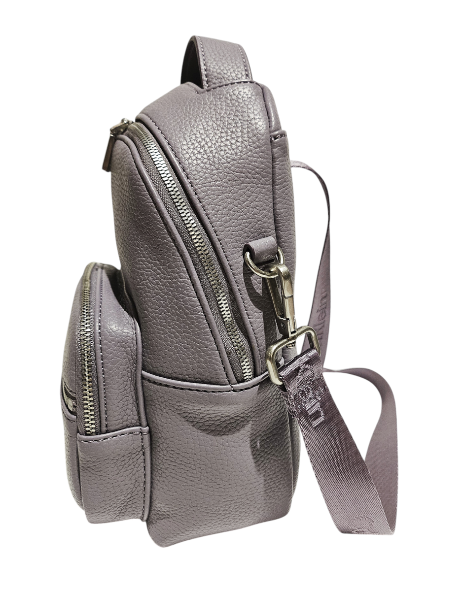 Calvin Klein Lavender Leather Backpack Calvin Klein Lavender Leather Convertible Crossbody Backpack  main image 4