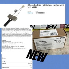 Honeywell Q4100C9056 Hot Surface Carbide Igniter, Lp/Ng, 120, 5 1/4 Silicon New