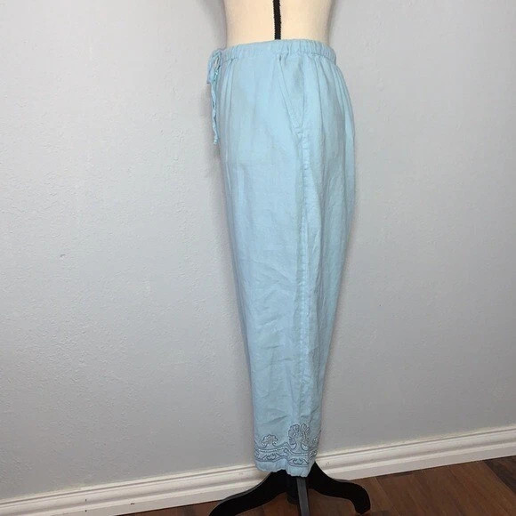 Pantalones cortos bordados azules JM Collection talla 12 Foto 2 de 4