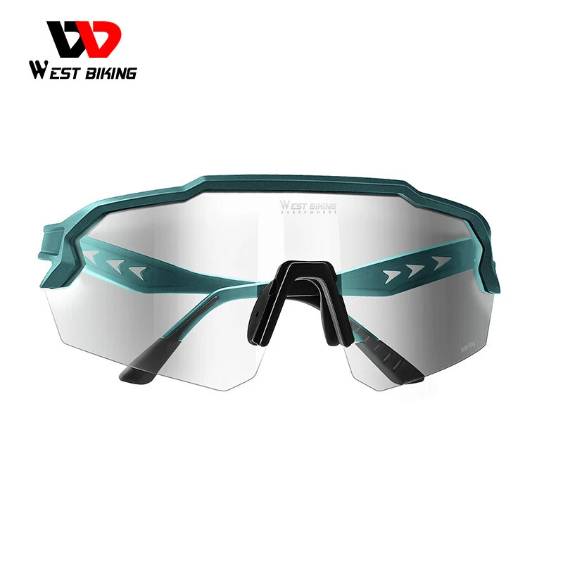 WEST BIKING Anti-Fog Photochromic Glasses Sunglasses Sports Bike Goggles Green - Image 4 of 4