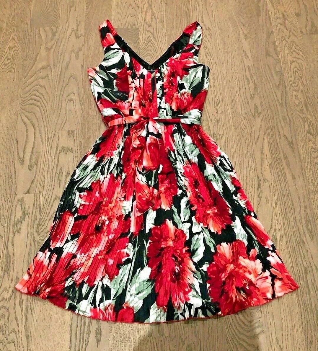 Robe Femme White House Black Market Taille 4 - Bleu Et Blanc, Bretelles, Coupe évasée - Neuf Avec étiquettes