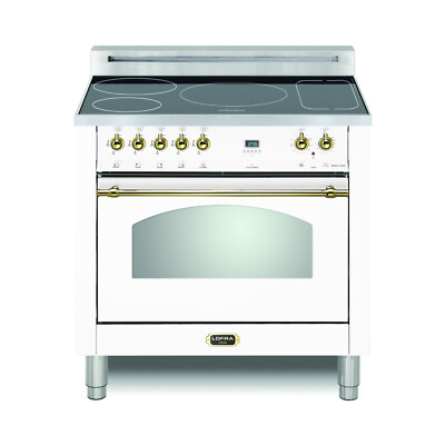 Lofra Dolcevita 36'' Induction Range Oven Convetion, White Brass Trim