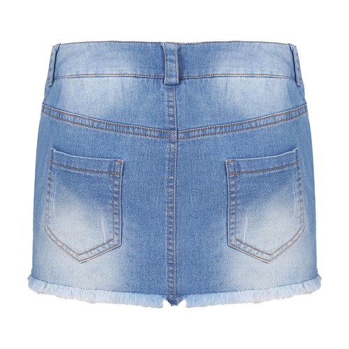 Womens Casual Y2k Denim Mini Skirt Low Rise Pencil Short Jean Skirt Clubwear - Picture 4 of 21