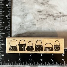 Rubber Stamp Purse Handbag Fashion Border Row Vintage
