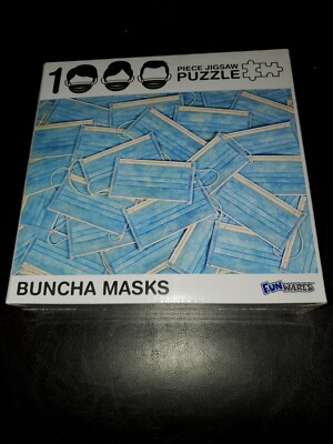 Buncha Masks 1000 pc puzzle FUN WARES [27'' × 19''] New and Sealed [#17]