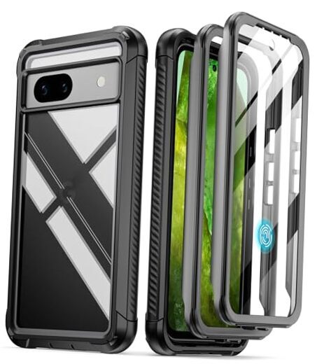 Guardian Case for Google Pixel 8A 5G (2024), Built-in Screen Protector Black