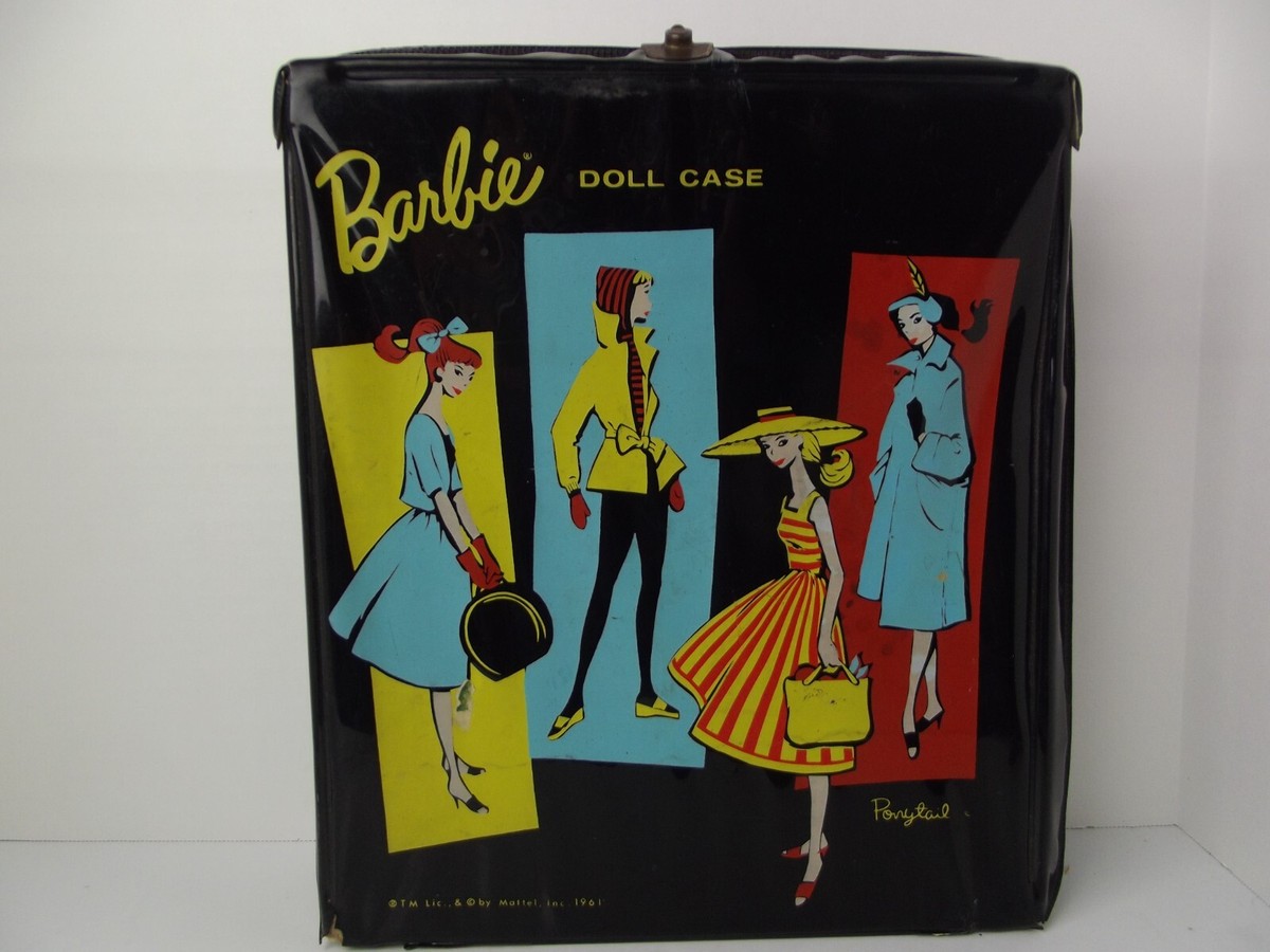 Vintage 1961 Black Ponytail Barbie Doll Case | eBay