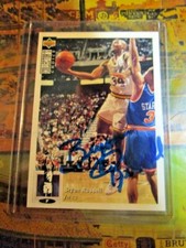 1994-95 Collector's Choice JAZZ #368 Bryon Russell SIGNED AUTOGRAPHED CARD