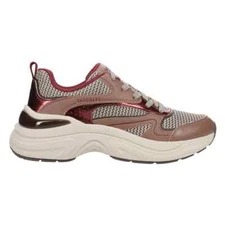 Womens Skechers Brown Metallic Shoes Lace Cushion Air Memory Foam Sneaker 177566