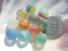 Sea Glass, Collection of Pea Sized Cats Eye Marbles