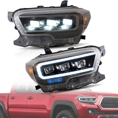 VLAND LED Projector Headlights For 2016-23 Toyota Tacoma W/Startup Animation