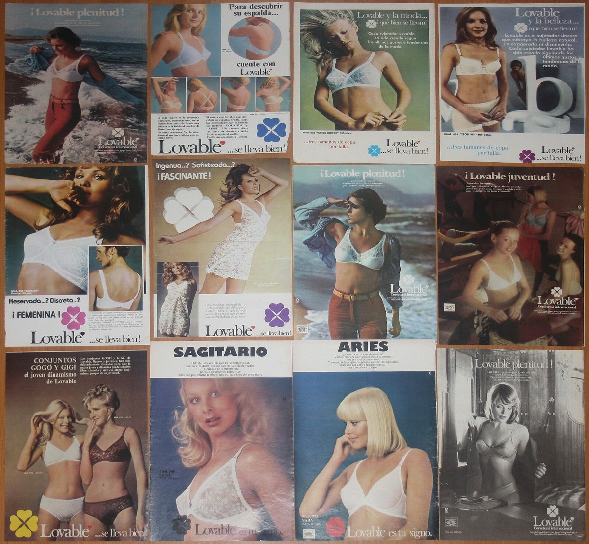 Lovable 12x 1970s Spain Ads Lingerie/Corsetry Lingerie Sexy Models  Advertising | eBay