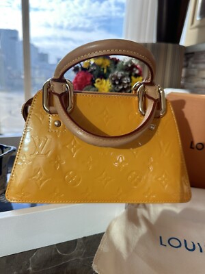 Louis Vuitton Butterscotch Yellow Vernis Mini Trapezoid Handbag | eBay