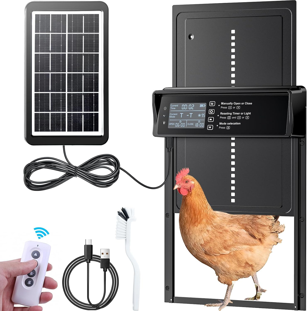 Apriporta Automatico Per Pollaio CUBE Con Timer – Apertura/chiusura Programmabile, Alimentato A Batterie