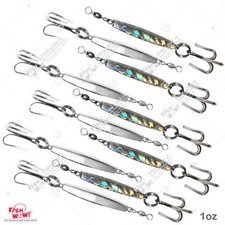 CUSTOM OFFSHORE TACKLE Rigged Diamond Chrome Jig 6 oz 170g 4.5/" Treble Hook A67
