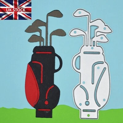 Golf Bag Clubs Metal Cutting Die, Card Making, Crafting, Male Dad *UK SELLER* A4