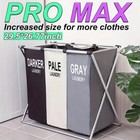 3 Section Laundry Hamper Basket Sorter Clothe Storage Foldable Bag Bin Organizer