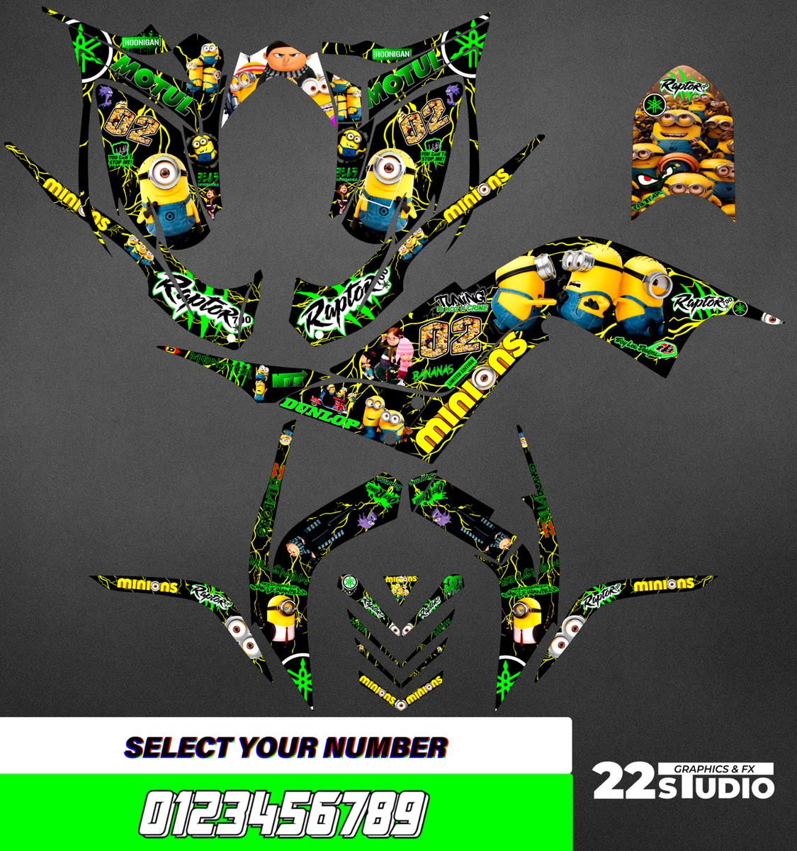 2009 2010 2011 2012 YAMAHA RAPTOR 700 GRAPHICS KIT DECO STICKERS DECALS SENGE De