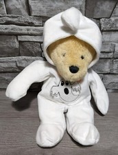 Halloween 13" Plush Brown Teddy Bear In White Ghost Costume Stuffed Animal Doll